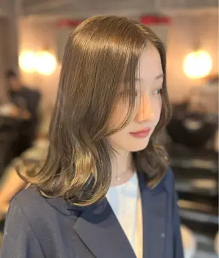 ミディアム カラー 🤍あみ🤍暗髪オリ ーブ特化🌿髪質改善のヘアスタイル