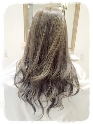 ミディアム セミロング ロング カラー ヘアアレンジ 韓国♡ハイライト ♡YURIのヘアスタイル