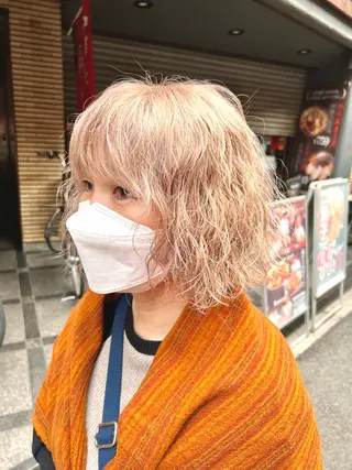 カラー 難波ブリーチカラー ⭐︎瀬尾拓充のヘアスタイル