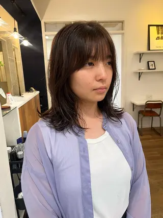 ミディアム カラー パーマ ヘアアレンジ 無料カットモデル‪✨ ✂️Nanami🌷のヘアスタイル