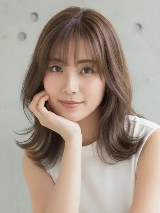 ミディアム ヘアサロンM新宿 カットカラーブリーチのヘアスタイル