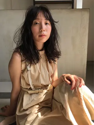 ミディアム カラー メンズパーマ💈藤田 晃志のヘアスタイル