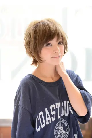 ショート ミディアム カラー パーマ 内藤 達也のヘアスタイル