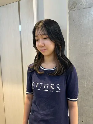 ミディアム カラー さとう あやかのヘアスタイル