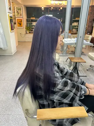 カラー エクステ ハイトーン 💭黒崎ハルカのヘアスタイル