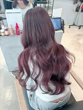 セミロング yui/ラベンダー/ ピンク/ワインレッドのヘアスタイル