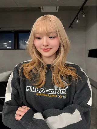 ロング ハイトーン/渋谷 韓国風/Narukaのヘアスタイル