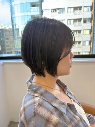 ショート オリーブベージュ/シ ョートボブたまき🧡のヘアスタイル