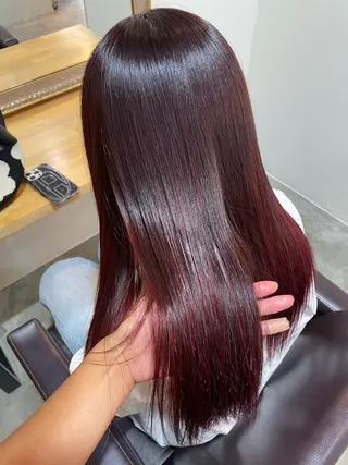 セミロング カラー 艶カラー｜透明感 カラー｜レイヤーのヘアスタイル