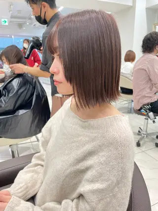 ミディアム カラー 店長福島成美/髪質 改善縮毛矯正/カラーのヘアスタイル