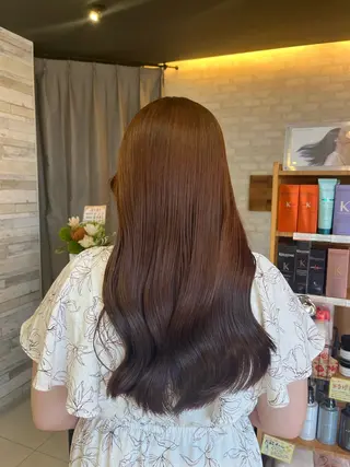ロング レイヤーカット/ フェミニン💕/鏡のヘアスタイル