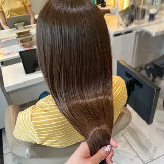 ロング 三箇島陽香/髪質改善 クロスパーマ縮毛矯正のヘアスタイル