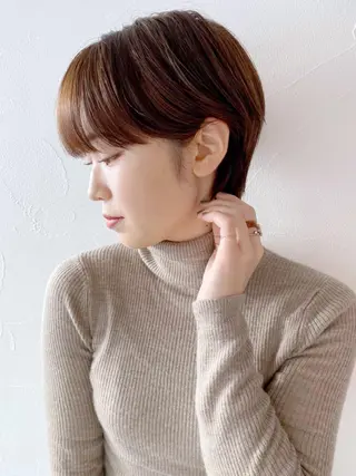 ショート カラー パーマ ヘアアレンジ ITbyALBUM 中野店のヘアスタイル