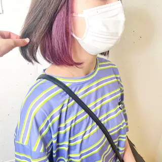 ミディアム カラー ヘアアレンジ 八巻 晴香のヘアスタイル