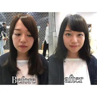 ミディアム カラー 中村 美穂のヘアスタイル