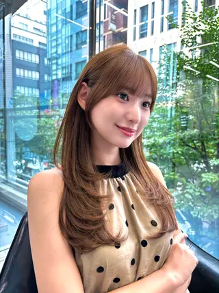 セミロング ワンカールレイヤー 顔周り☺︎shunのヘアスタイル