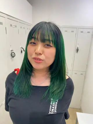 セミロング カラー ハードパーマ Rico💜のヘアスタイル
