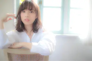 ミディアム カラー ヘアアレンジ 表参道/さあ や/大人ナチュラルのヘアスタイル