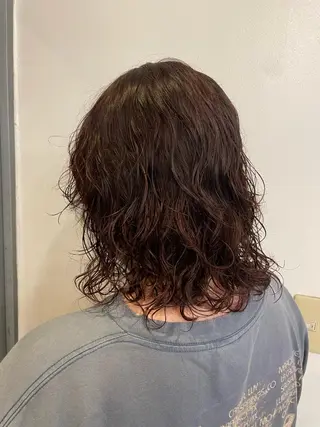 ミディアム カラー パーマ 韓国ヘア 🤍中西麻友🤍のヘアスタイル