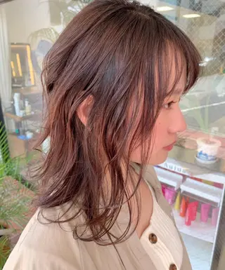 セミロング カラー 髪質改善・縮毛・ 艶髪カラー　Maruのヘアスタイル