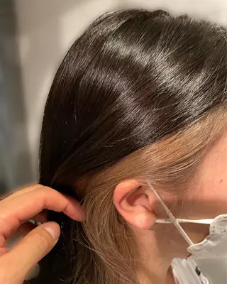 カラー lanugo 越打　優のヘアスタイル