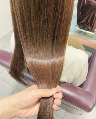 ロング カラー 傷ませない縮毛矯正／ 吉岡 美江のヘアスタイル