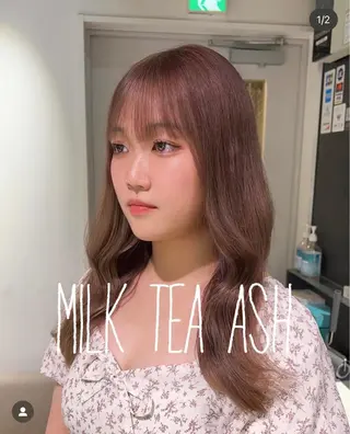 セミロング カラー L'wis　比佐野 大地のヘアスタイル