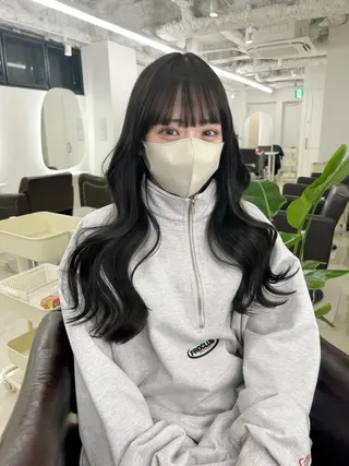 セミロング カラー 新宿/韓国ヘア/ 髪質改善ストレートのヘアスタイル