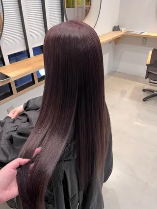 ロング ブリーチなしカラー ダブルカラーエクステのヘアスタイル