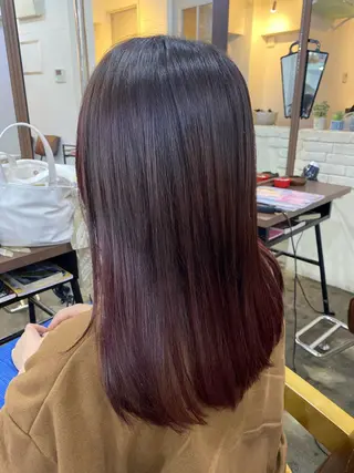 ロング カラー ヘアアレンジ 【艶髪×韓国風】 毛流れ職人 RYOのヘアスタイル