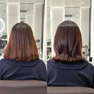 ミディアム EIGHT plum TOKIOリミテッドのヘアスタイル