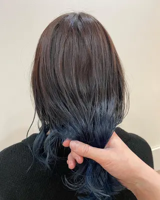 セミロング カラー ヘアアレンジ リリー /Men's/パーマのヘアスタイル