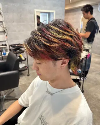 ミディアム カラー メンズ メンズ特化 岸本 阪急六甲サロンドロイのヘアスタイル