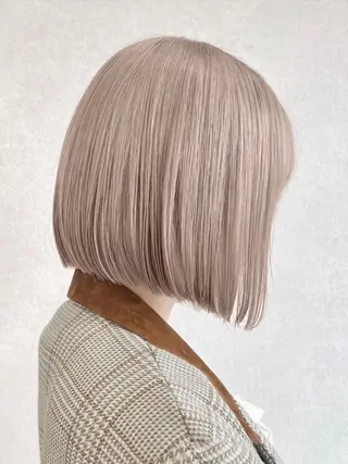 ミディアム ハイトーンイヤ リングカラー清水隆央のヘアスタイル