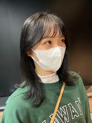 ミディアム カラー ヘアアレンジ 【柔らか透明感✨/ 似合せ前髪】大石葉月のヘアスタイル