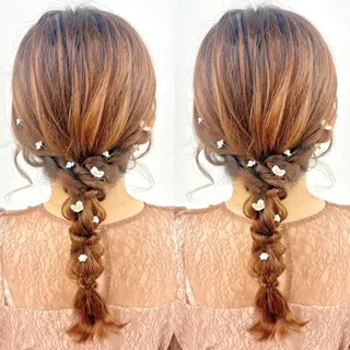 ロング ヘアアレンジ ヘアメ🎀推しカラー 🥣横浜/しほ🧸のヘアスタイル