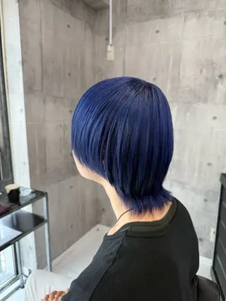 ミディアム カラー メンズ ☁️かずき☁️青.紫 推し活カラー💫のヘアスタイル