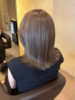 ミディアム カラー 暖色カラー✨️ 門内 梨真のヘアスタイル