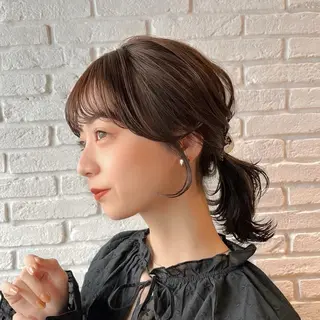 ミディアム カラー ヘアアレンジ 🌱ボブ/レイヤー/ ベージュ/あやみ✨のヘアスタイル