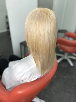 セミロング カラー ヘアアレンジ メンズ 🧡可愛い色落ち🧡 ハイトーン特化🧡のヘアスタイル
