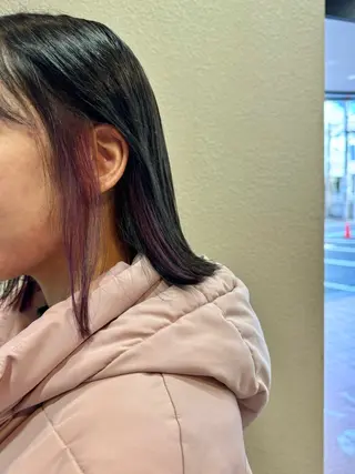 セミロング カラー カーリーパーマ/ 透明ｶﾗｰ/MIKUのヘアスタイル