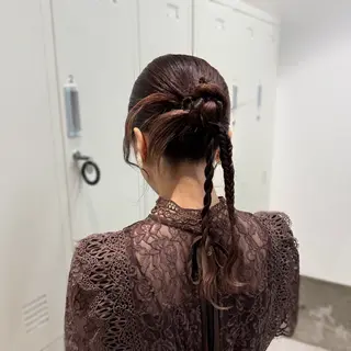 ロング カラー ヘアアレンジ 縮毛矯正+モテカラー 🎀✨MIHOのヘアスタイル