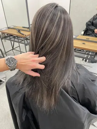 ロング カラー ヘアアレンジ 女性専用サロン梅田 髪質改善カラーakiのヘアスタイル