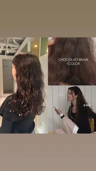 ロング カラー パーマ 🌷似合わせカラー 🌷/岡崎/アイ🐰のヘアスタイル