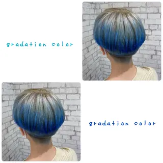 ショート カラー ヘアアレンジ ブリーチなし艶カラー 東家のヘアスタイル