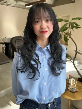ロング カラー ハイトーン×似合わせ 🌱中川慎之介のヘアスタイル