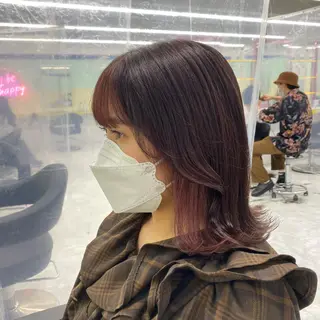 セミロング カラー ヘアアレンジ mai🍑暖色カラー /レイヤー💖のヘアスタイル