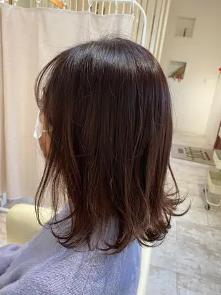 ミディアム 酸性ストレート/ブリ ーチなしWカラー河本のヘアスタイル