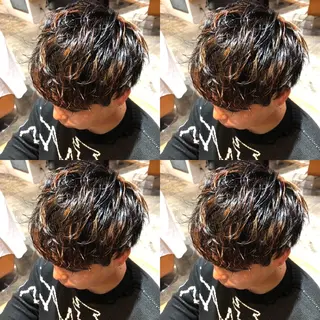 カラー パーマ メンズ レイヤー×髪質改善 マネージャー安藤光司のヘアスタイル