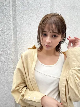 ミディアム カラー レイヤー♡ 石川優奈のヘアスタイル